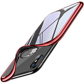 Cafele ultratenký silikonový kryt pro iPhone XS, transparentní červená