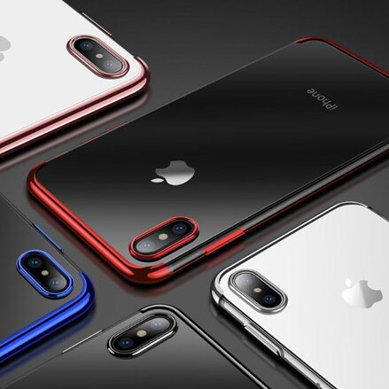 Cafele ultratenký silikonový kryt pro iPhone XS, transparentní červená
