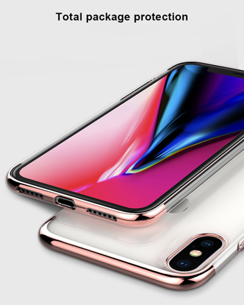 Cafele ultratenký silikonový kryt pro iPhone XS, transparentní červená