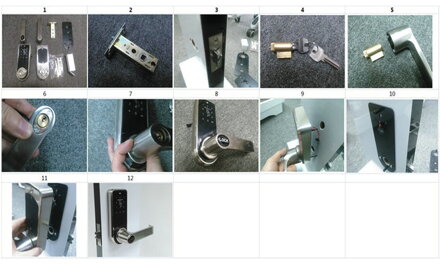 Rodanliu OS8818 elektronický zámek dveří, Heslo + Klíč + Karta, stříbrná
