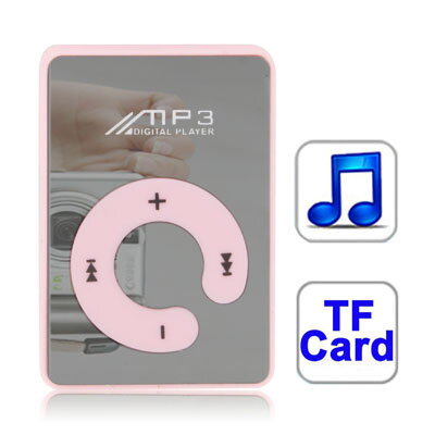 Floureon® MP3-S2, Zrcadlový přehrávač MP3 s možností TF, klip, růžová