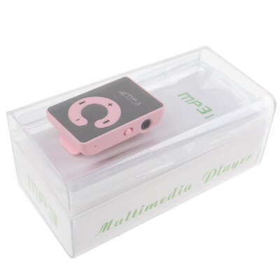 Floureon® MP3-S2, Zrcadlový přehrávač MP3 s možností TF, klip, růžová