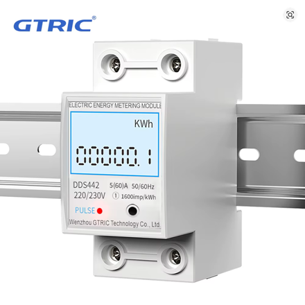 GTRIC DDS442 – jednofázový elektroměr 230 V, 5(80) A, LCD, DIN lišta, 2P