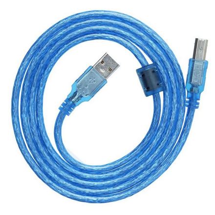 USB datový kabel typu USB-A → USB-B, modrá