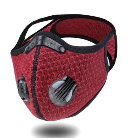 EU3M dětský respirátor-protiprachová maska +2 filtry PM2.5 s aktivním uhlím, filtrační maska, sportovní síťovina, vínová