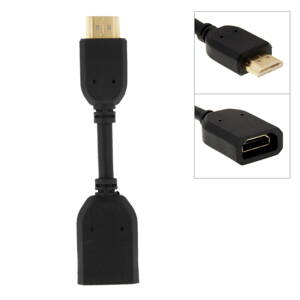 Floureon HDMI kabel, vysokorychlostní konektor, 19 pinový adaptér,délka 10 cm, černý