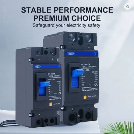 TOMZN DC výkonový jistič MCCB 160A 2P – 1000 V DC (TOMZN)