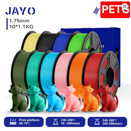 JAYO 3D PETG 1,1kg Filament Tiskové vlákno 1,75mm + /-0.02mm 100% netoxické, pink