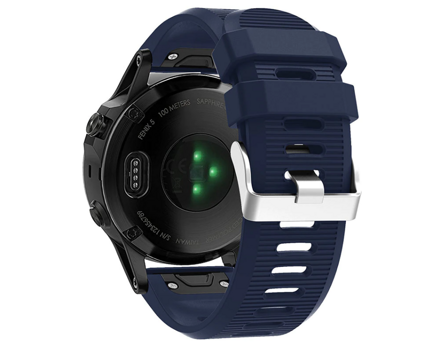 FIFATA náhradní silikonový řemínek pro Garmin Fenix 5x/ 5x Plus/ Fenix 3/ 3 HR/ Fenix 3 Sapphire/ D2 Bravo/ Quatix 3/ Tactix Bravo/ Descent Mk1/ Fenix 6X/ 6x Pro solar/ 7X/ 7X Pro, modrá