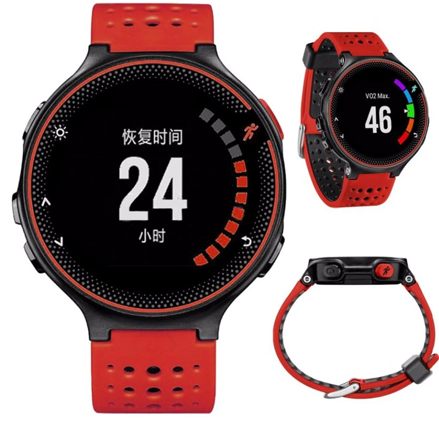 FIFATA náhradní silikonový řemínek pro Garmin Forerunner 235 220 230 620 630 735, červená - černá