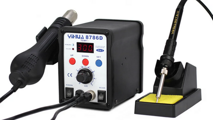 LED Rework Station Horkovzdušná odpájecí stanice Digitální displej 2 v 1 YIHUA 8786D Pájecí stanice Foukací horkovzdušná pistole 700W