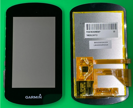 LCD displej+sklo pro Garmin EDGE Explore, černá