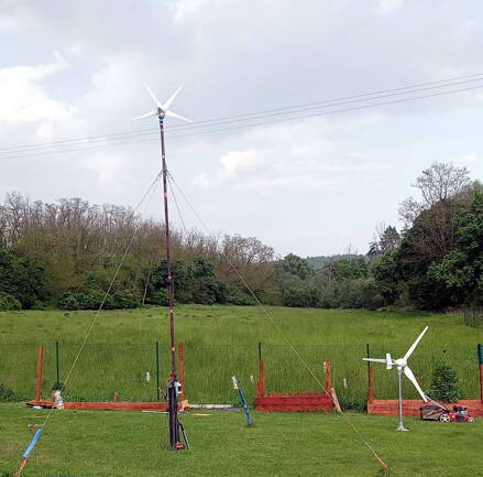 3500W 5listý větrný mlýn, průměr 2-3m, 48V Hybridní Inverter 5,5KW / 48V/230V, baterie 4KW, věž 3-10 metrů,  set domácí větrná elektrárna