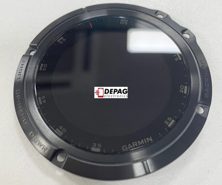 LCD displej Sapphire s lunetou pro Garmin Fenix 5x, černá