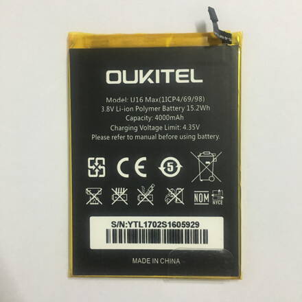 Baterie pro Oukitel U16 Max, 4000mAh