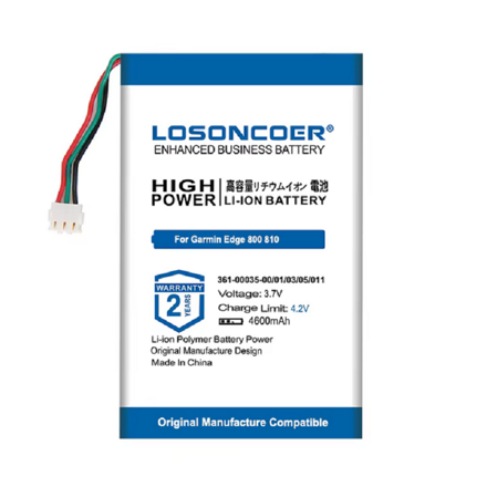 Losoncoer Baterie pro Garmin Edge 800 / Edge 810 / EDGE 1200, 4600mAh