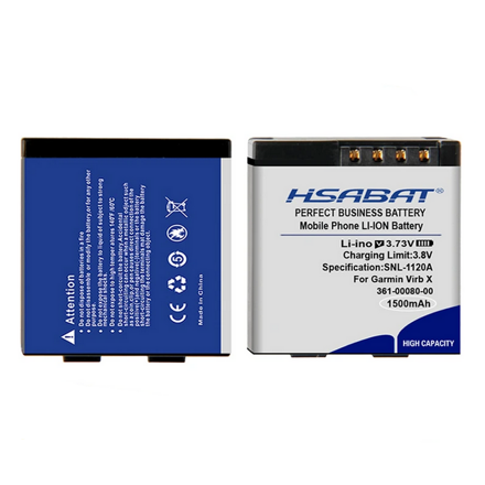 HSABAT Baterie pro akční kameru Garmin Garmin Virb X/ Compact VIRB XE, 1500mAh