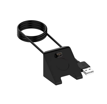 Nabíjecí kabel USB se stojanem pro Garmin Vivoactive 3, Fenix ​​6, 6S, 6X, 5, 5S, 5X, 7, 7s, 7x, Forerunner 935, černá