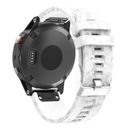 Náhradní silikonový řemínek pro Garmin Fenix 5/ 5 Plus/ 6/ 7, bílá-šedá