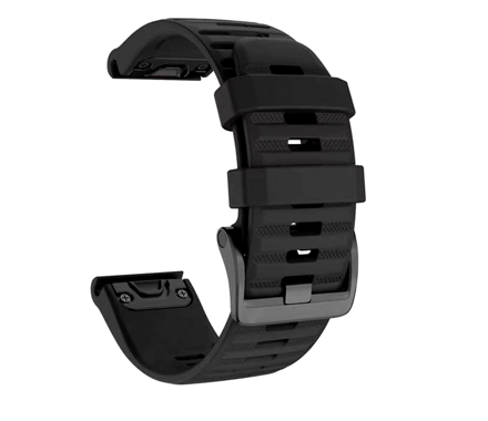 Náhradní silikonový řemínek pro Garmin Fenix 5/ Fenix 5 plus/ Forerunner 935/ 945/ Quatix 5/ Quatix 5 sapphire/ Approach s60/ s50/ Fenix 6/ Fenix 6 Pro/ Fenix 6 Sappphire, černá
