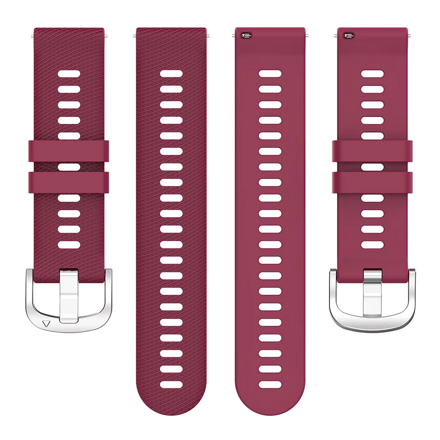Náhradní silikonový řemínek pro Garmin Venu/ Venu SQ/ Move 3/ Move Luxe/ Move Style, vínová, stříbrná spona