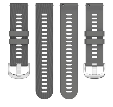 Náhradní silikonový řemínek pro Garmin Venu/ Venu SQ/ Move 3/ Move Luxe/ Move Style, šedá, stříbrná spona