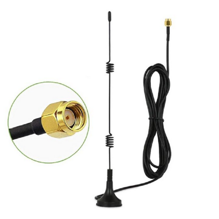 GSM anténa RP-SMA 2,4 GHz s magnetickým podstavcem, černá