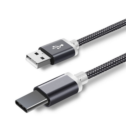 USB nabíjecí kabel TYP-C konektor pro Blackview BV7000/BV8000/BV9000/P10000, tmavě šedá