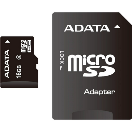 Adata Micro SDHC 16GB Class 4 + adaptér