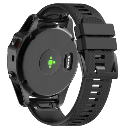 Náhradní silikonový řemínek pro Garmin Fenix 5/ 5 Plus/ 6/ 6 Pro/ 7, černá