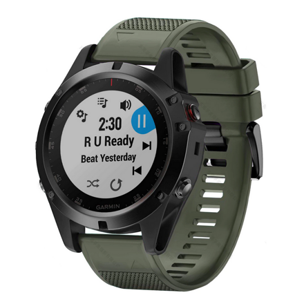 FIFATA náhradní silikonový řemínek pro Garmin Fenix 5 plus/ Fenix 5/ Forerunner 935/ 945/ Quatix 5/ Quatix 5 sapphire/ Approach s60/ s50/ Fenix6/ Fenix 6 Pro/ Fenix 6 Sappphire, khaki