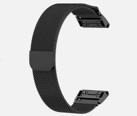 Náhradní magnetický řemínek Milanese pro Garmin Fenix 5/ 5 Plus/ Fenix 6/ 6 Pro/ Fenix 7, ocel, černá