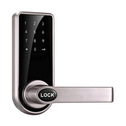 Rodanliu OS8818 elektronický zámek dveří, Heslo + Klíč + Karta, stříbrná