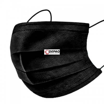 1 ks jednorázová rouška - ústenka ochrana na jedno použití, prodyšná za ucho, antivirotická, zdravotní maska na obličej, černá