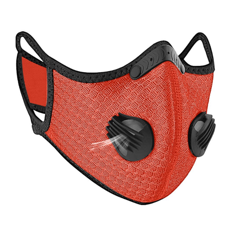 EU3M respirátor - protiprachová maska + filtr PM25 s aktivním uhlím, filtrační maska, sportovní síťovina, univerzální velikost, oranžová