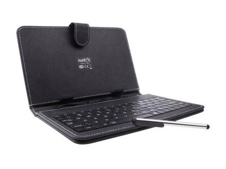 Natec SCALAR pouzdro s klávesnicí pro tablet 8'', micro USB, eko kůže, stylus 0536